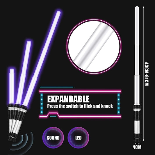 Kids' 2-Pack LED Retractable Lightsaber