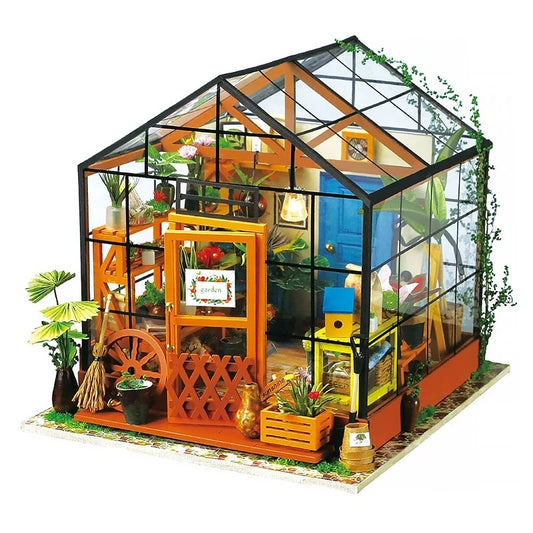 DIY Wooden Dollhouse Kit with Furniture